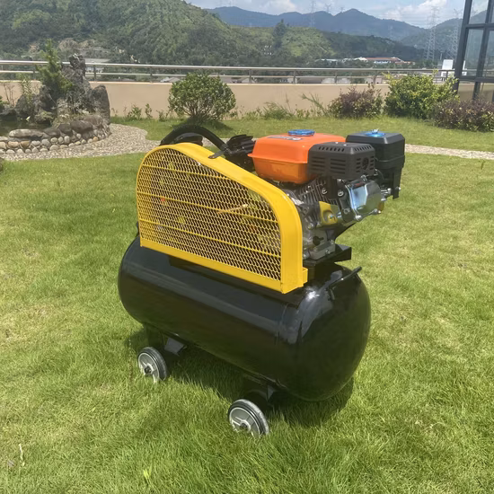 Xinya 6.5HP 2065 ダブルシリンダー 100L ガソリンベルト駆動エアコンプレッサー工場