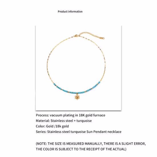 エスニックスタイル天然石ビーズ女性チタン鋼手吊りネックレス